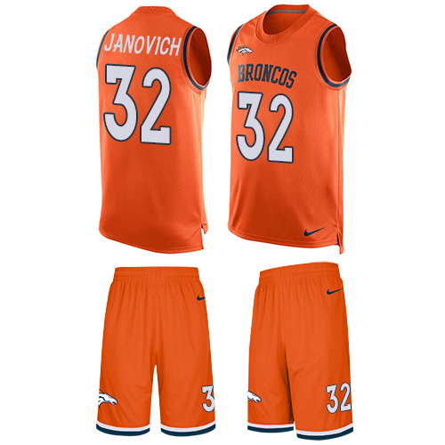 Men's Limited Andy Janovich Nike Jersey Orange - #32 Tank Top Suit NFL Denver Broncos